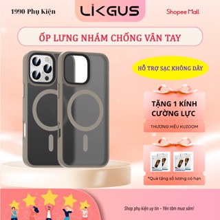 Ốp Lưng Likgus Lưng Nhám Viền Màu Cho iPhone 11 13 14 15 16 Pro Max Plus – Hỗ Trợ Sạc Từ – Chống Vân