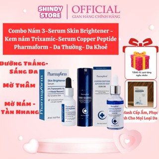   COMBO NÁM 3SP  Phục Hồi-Giảm Nám-Chống Lão Hoá  Serum Đồng Copper Kem nám Trixamic và Serum Skin Brightener Pharmaform 
