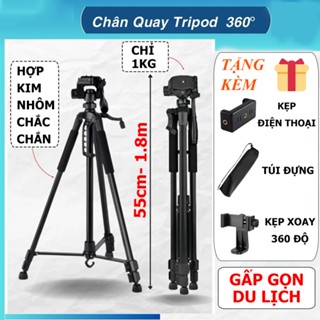 Tripod Máy Ảnh Kiêm Chân Quay Điện Thoại F360T Có Kẹp Xoay 360, Tripod Du Lịch Gậy Quay Video Chụp Ảnh- HOLOCOM
