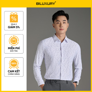 [ĐỒNG GIÁ 399K] Áo Sơ Mi Nam Dài Tay Trắng Hoạ Tiết 9SMDH538TRK Biluxury Form Casual Cao Cấp Chống Nhăn Kháng Khuẩn