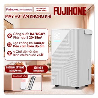 Máy hút ẩm không khí 45m2 nhập khẩu FUJIHOME DH14 lọc không khí ionizer 4 chế độ hút ẩm sấy khô máy nén BLOCK cao cấp