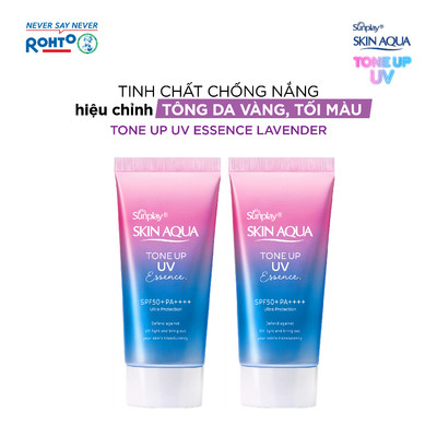 [KOL] Combo 2 Kem chống nắng nâng tông cho da tối màu Sunplay Skin Aqua Tone Up UV Essence Lavender SPF 50+ PA++++ 50g