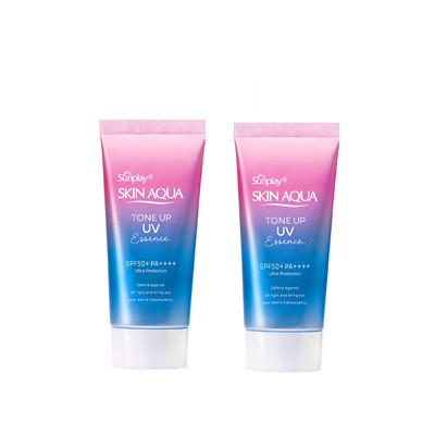 [VB] Combo 2 Kem chống nắng nâng tông cho da tối màu Sunplay Skin Aqua Tone Up UV Essence Lavender SPF 50+ PA++++ 50g