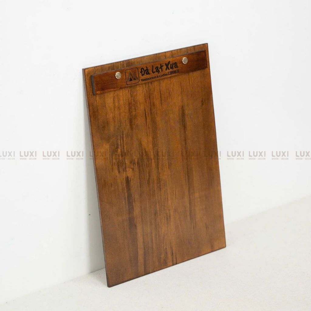 LUXI DECOR HCM | MENU gỗ/kẹp menu gỗ để bàn/ kẹp menu giấy/ menu gỗ cao cấp/ menu gỗ vít đồng