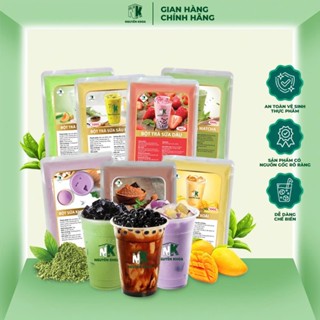 Bột trà sữa pha sẵn 7 vị Matcha, Khoai Môn, Sầu riêng, Socola, Dưa Lưới, Xoài, Dây Tây 100g - BẾP NGUYÊN KHOA