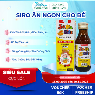  Siro Ăn Ngon Cho Bé Japa Kids Giải Pháp Biếng Ăn Cho Trẻ Và Hỗ Trợ Sức Khoẻ 100ml Chính Hãng 