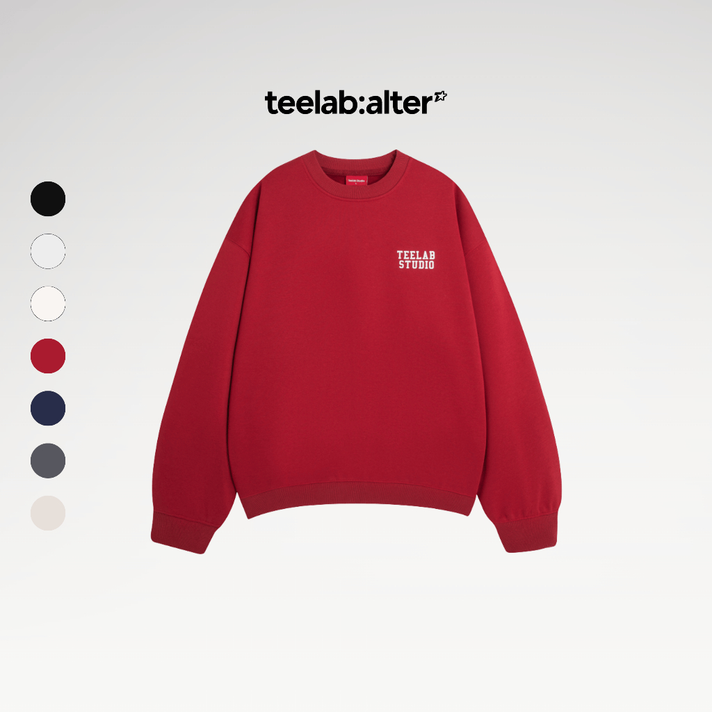 Áo Sweater Nỉ Lông Cáo Teelab Basic Logo Mềm mịn Unisex Nam Nữ Local Brand HD096