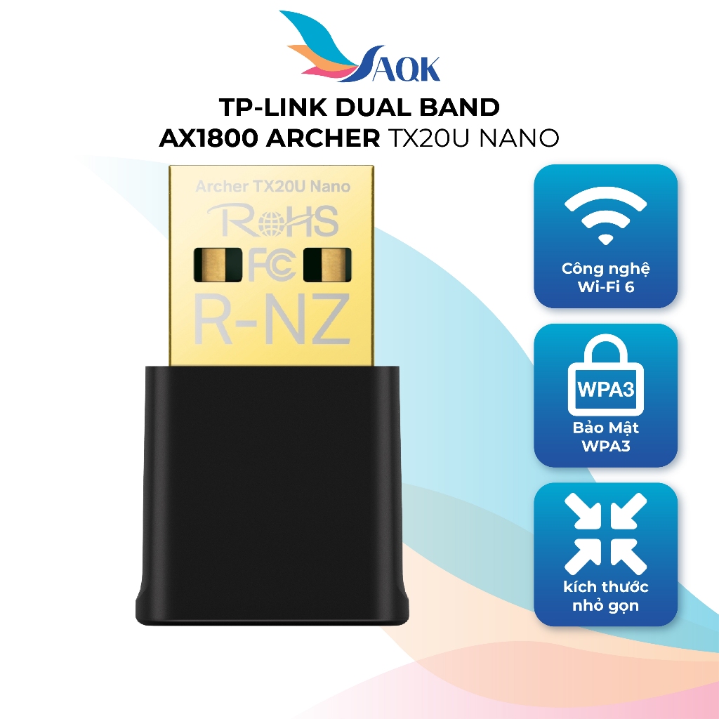 USB Wifi TP-Link Wifi 6 AX1800 Dual Band Archer TX20U Nano - Hàng chính hãng