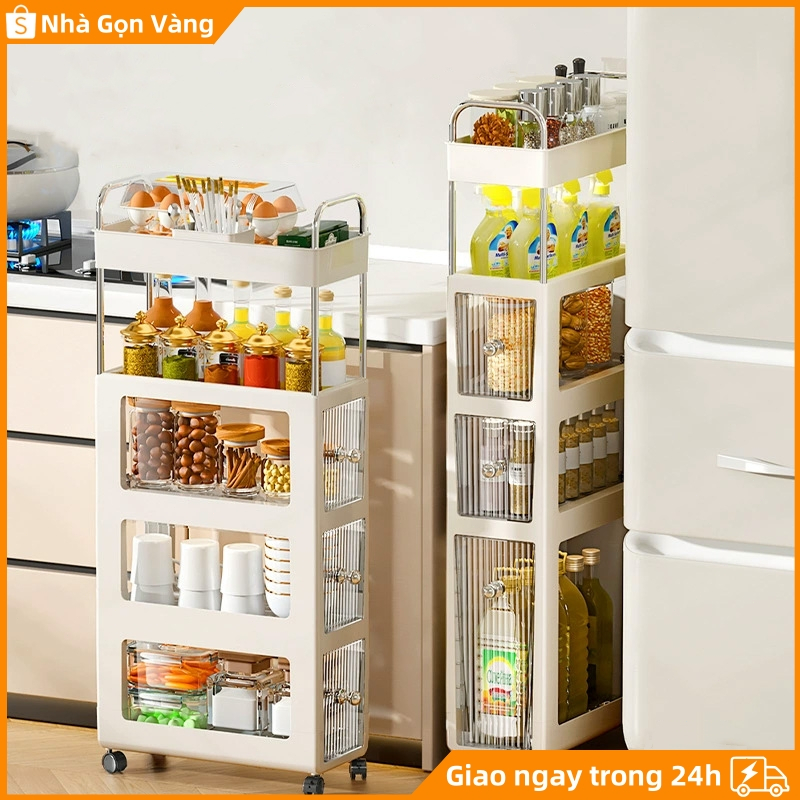 Tủ Khe Hẹp Đựng Đồ Phòng Tắm Tủ Nhựa Khe Hẹp 4/5 tầng tủ đựng đồ ngăn kéo có bánh Kệ hẹp di động