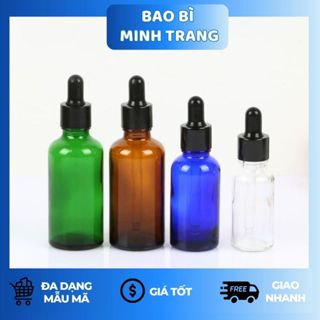  Lọ Chiết Serum Thủy Tinh Xanh Lá 5ml – 100ml | Lọ Đựng Tinh Dầu Nắp Nhỏ Giọt Du Lịch 