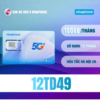  Sim Vina 5G 12TD49 sử dụng 100G tốc độ cao trong vòng 12 tháng năm sau ra hạn 490k  năm 