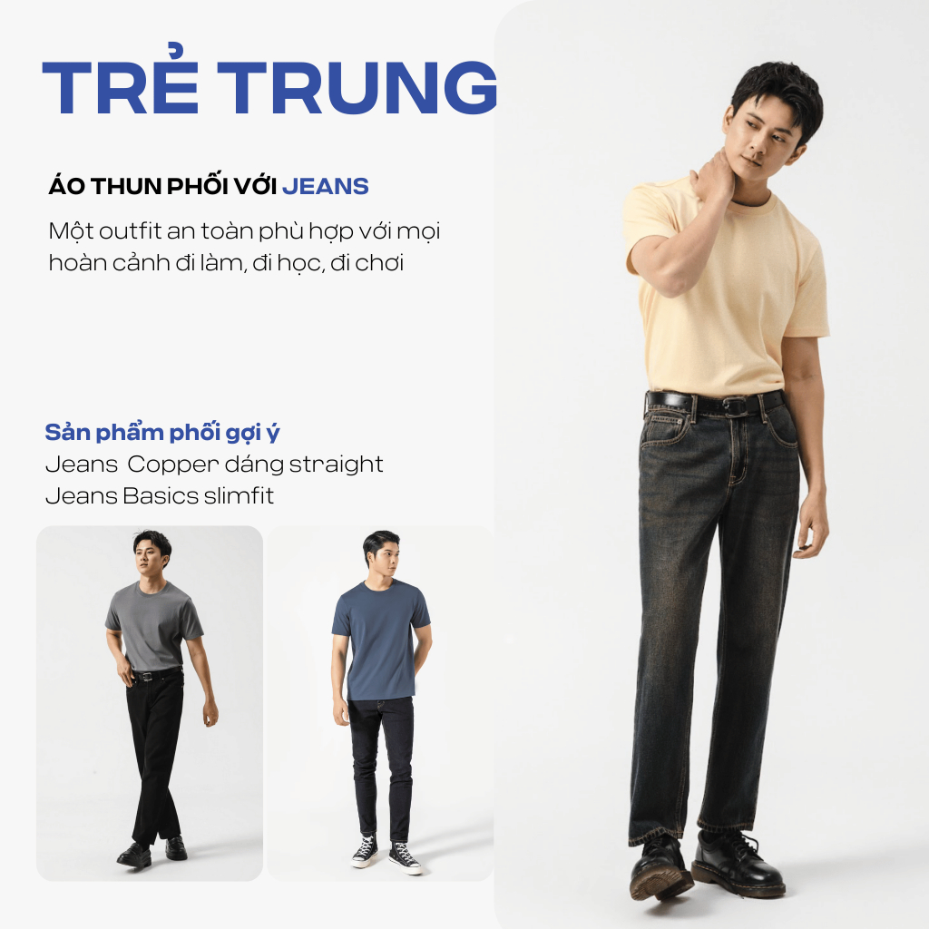 Áo thun nam TShirt Basic Cotton 100% 220gsm mềm mại chất mát lạnh thoáng khí, co giãn thoải mái Coolmate | BigBuy360 - bigbuy360.vn