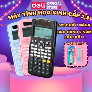 Máy tính khoa học Deli Máy tính học sinh cấp 2 3 chuyên dụng cho thi chuyển cấp và đại học