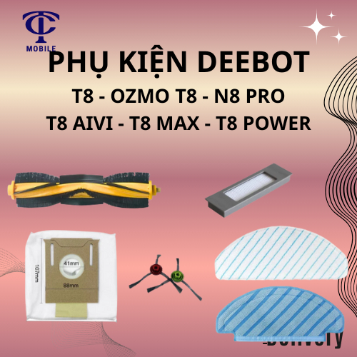 Phụ kiện Robot hút bụi Ecovacs T8 Aivi Max Power, T9 Max Power, N8 Pro, N10 _ Phụ kiện thay thế