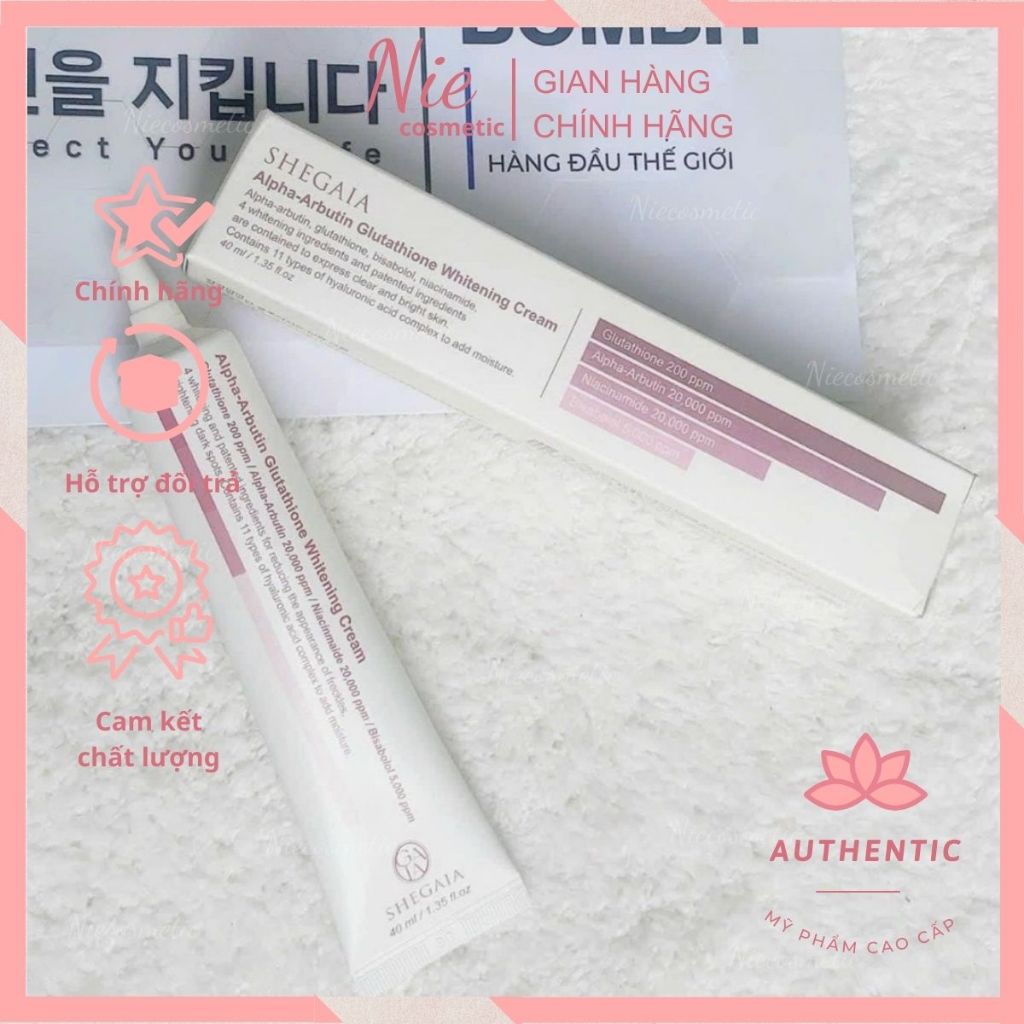 Kem dưỡng trắng da Alpha-Arbutin Glutathione Shegaia 40ml
