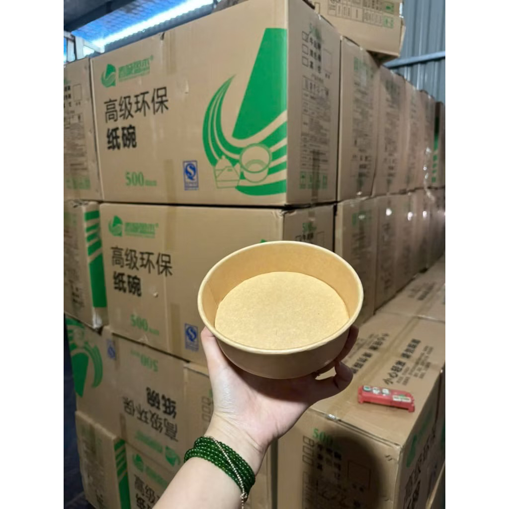 sỉ thùng 500 cái tô giấy kraf 500ml kèm nắp