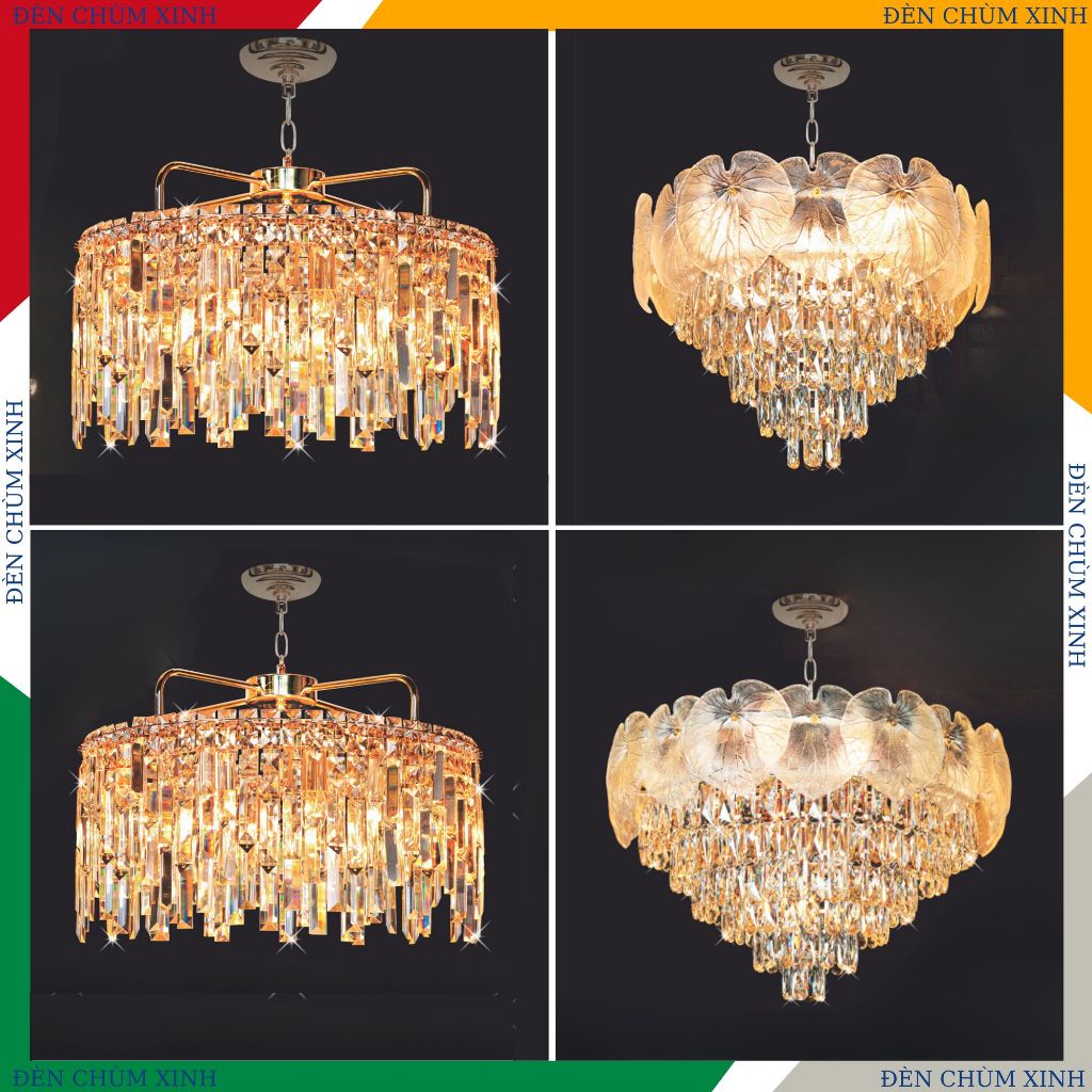 [ ĐÈN CHÙM XINH ] Đèn chùm pha lê, đèn chùm hiện đại NC-2166A, NC-2166B, NC-2171A, NC-2171B