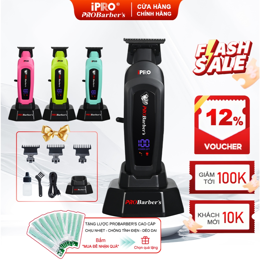 [iPRO Official] Tông Đơ Chấn Viền Nhỏ Gọn Pin Lâu IPRO PRBarber's S1089 Dùng Tại Nhà Chuẩn Salon