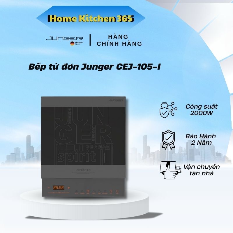 Bếp từ đơn Junger CEJ-105-I Mặt kính Ceramic, Công suất 2000W, màn hình LED hiển thị - HK3