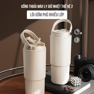  Ly tráng sứ giữ nhiệt SIMPLE NIUMI dung tích 800ml có lõi lọc trà tiện dụng 