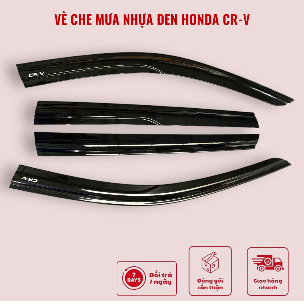 Vè Che Mưa Xe  CRV , CR-V 2023  2024  2025 chất liệu nhựa ĐEN cao cấp theo xe, có sẵn keo dán Phụ tù