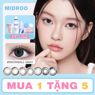   Mua 1 Tặng 5 Kính Áp Tròng Midroo lens Màu Xám Snow Ball 0-6Độ lens mắt 14.5mm Hợp Hằng Ngày Phù 