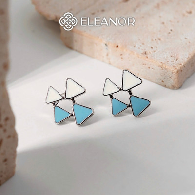 Bông tai nữ chuôi bạc 925 Eleanor Accessories tam giác khuyên tai basic phụ kiện trang sức 10259