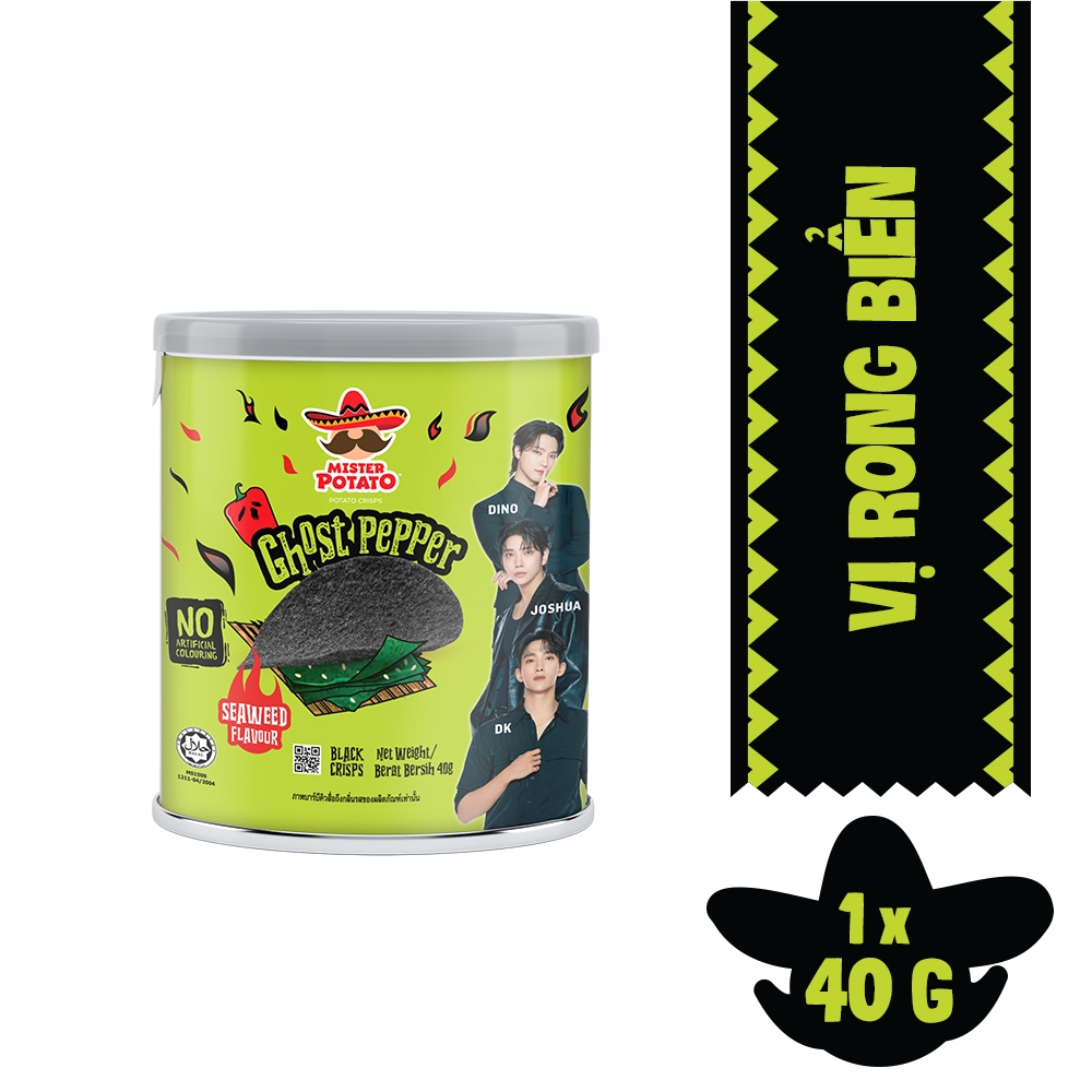 Khoai Tây Mister Potato Ghost Pepper Vị Rong Biển 40G