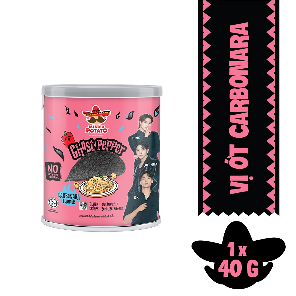 Khoai Tây Mister Potato Ghost Pepper Vị Ớt Carbonara 40G