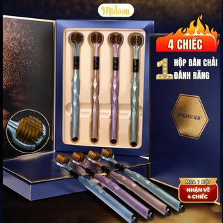 Hộp 4 Chiếc Bàn Chải Đánh Răng Đa Chiều Chải 3 Mặt Lông Mềm Đánh Bay Mọi Mảng Bám Trắng Răng