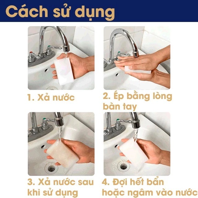 Set 3 Mút Xốp Melamine Lau Chùi, Tẩy Rửa, Vệ Sinh Đa Năng - Miếng Bọt Biển Thần Kỳ
