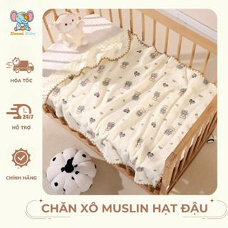 Chăn Hè Cho Bé, Chăn Xô Hè Muslin Hạt Đậu Kích Thước 80*100cm Mềm Mịn Thoáng Mát - HT626