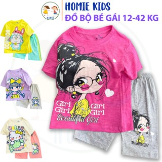 Quần áo bé gái size đại 12-42 kg set đồ bộ trẻ em vải thun cotton mềm in hoạt hình kuromi dễ thương Homie Kids