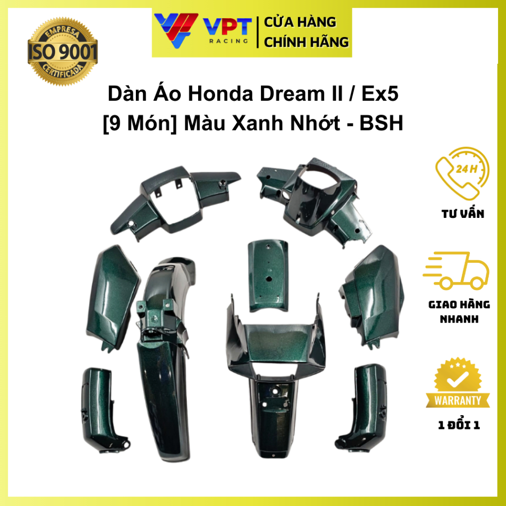 Dàn áo Super Dream | Áo EX5, Dream II xanh nhớt chính hãng Boon Siew Malaysia 06900-KVF