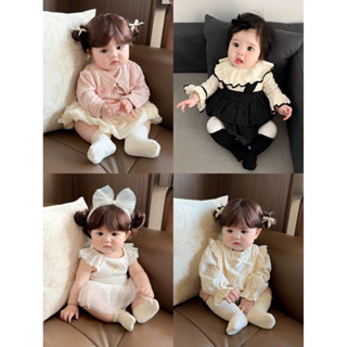 Set Body Suit Váy Bé Gái Sơ Sinh Đẹp – Bodysuit Đầy Tháng 0-12 Tháng, Chất Ren Cao Cấp