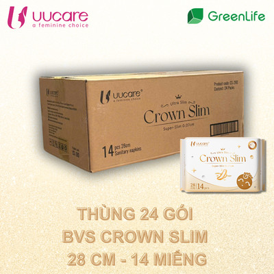 THÙNG Băng vệ sinh UUcare Crown Slim 28cm 14 miếng 24 gói/thùng