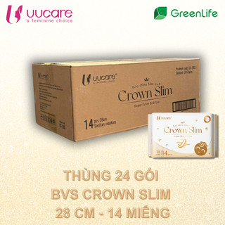 THÙNG Băng vệ sinh UUcare Crown Slim 28cm 14 miếng 24 gói/thùng