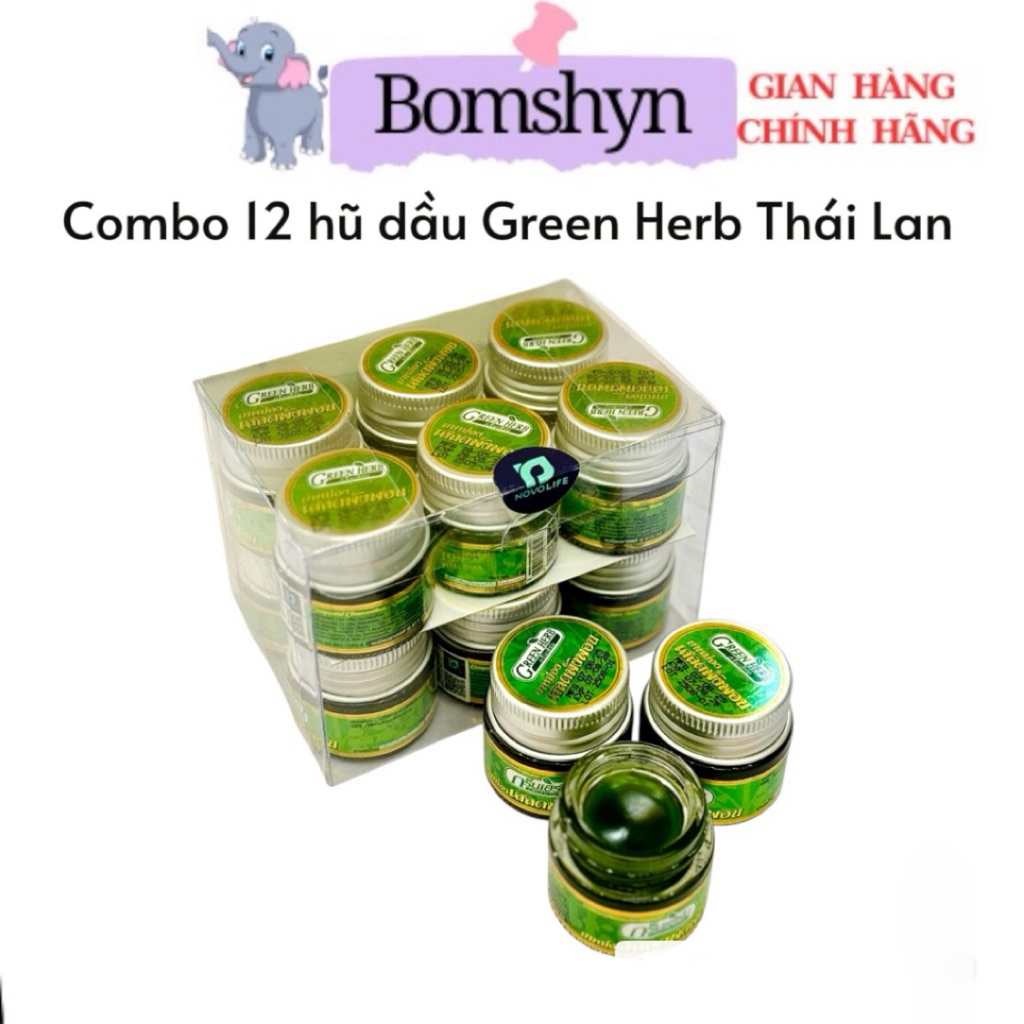 Combo 12 hũ dầu Cù là nóng green herb 10gram