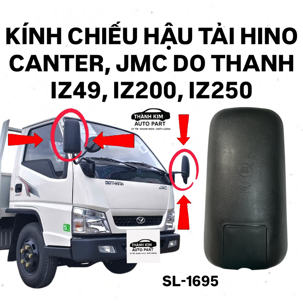 KÍNH CHIẾU HẬU TẢI HINO CANTER, DO THANH IZ49, IZ200, IZ250