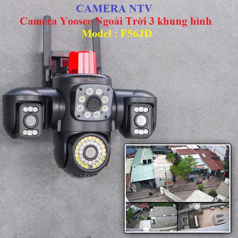 Camera Wifi Yoosee Máy Bay F56JD / F50JD FHD - Ngoài Trời chống Nước - 4 mắt xem 3 khung hình