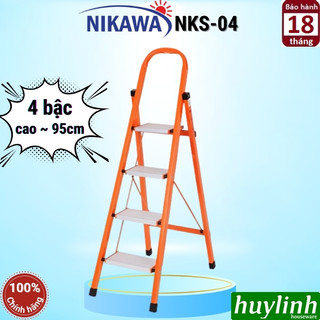 Thang ghế khung thép nikawa nks-04 - 4 bậc - 95cm - bảo hành chính hãng 18 tháng
