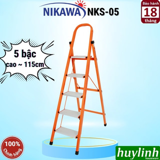 Thang ghế khung thép nikawa nks-05 - 5 bậc - 115cm - bảo hành chính hãng 18 tháng