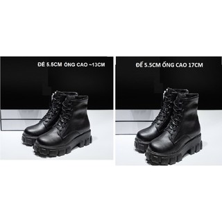 [ CAO CẤP SALE LẺ SIZE 39 40] Giày ulzzang boots, boot combat nữ đế thô 5 phân boot cột dây nữ cao cấp S030