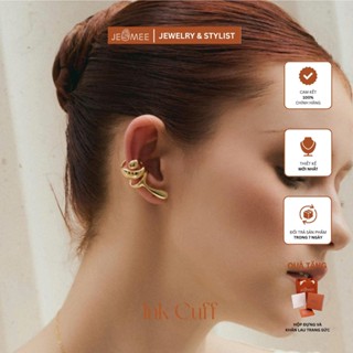 Bông tai nữ kẹp brass Ink Cuff Jesmee, khuyên tai nữ đeo một bên thiết kế độc đáo - E6863