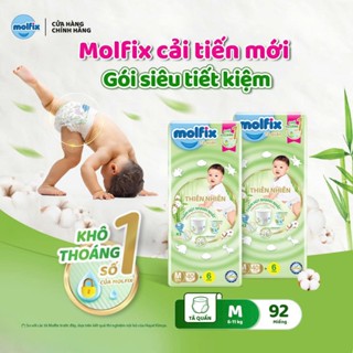   COMBO 2 GÓI Tã bỉm Quần Molfix thiên nhiên bông Organic M40+6   L36+6   XL34+6   XXL30+6   XXX24+6 