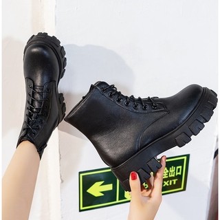 [ CAO CẤP SALE LẺ SIZE 39 40] Giày ulzzang boots, boot combat nữ đế thô 5 phân boot cột dây nữ cao cấp S030