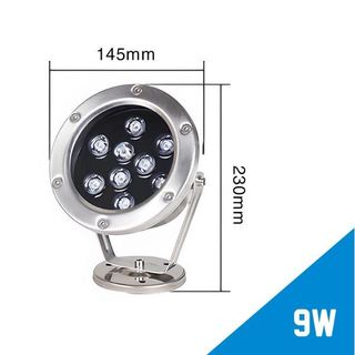 Đèn LED âm nước 9w chân đế cho đài phun nước cảnh quan sân vườn trang trí đèn ngoài trời