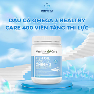Viên Uống Dầu Cá Omega 3 Healthy Care 400 Viên Hỗ Trợ Tim Mạch, Thị Lực, Trí Não, Giảm Cholesterol