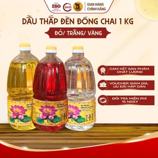  Loại 1Kg Chai Tròn - Dầu Cát Tường Lưu Ly Thắp Đèn Thờ Cúng |FUSILUNG| 