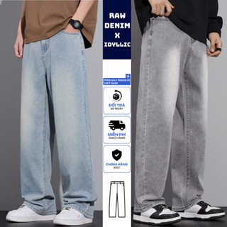 Quần Jean Dài Nam Ống Suông Form Rộng Phong Cách RETRO Màu WASH SMOKE Chất Bò Cao Cấp Ken Studio